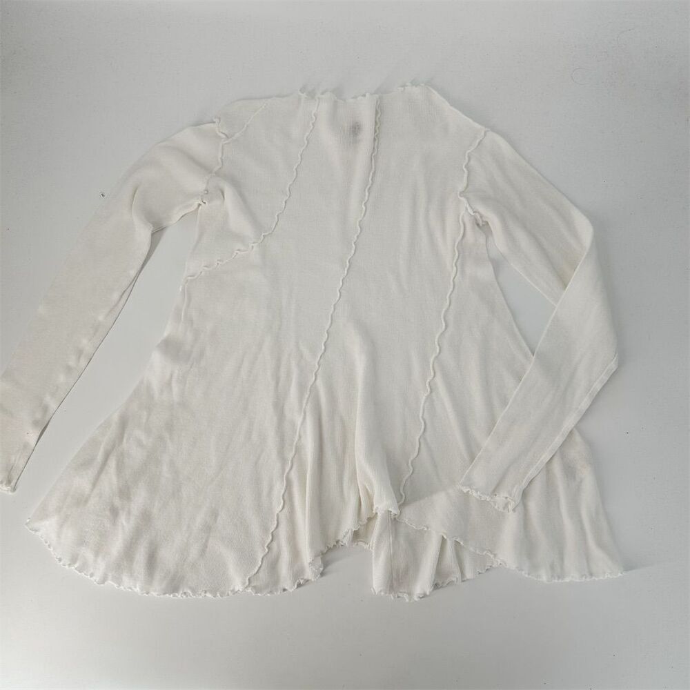 Free People Women's Full Swing Tunic Top White Asymmetric Long Sleeve Blouse, S - Picture 11 of 13